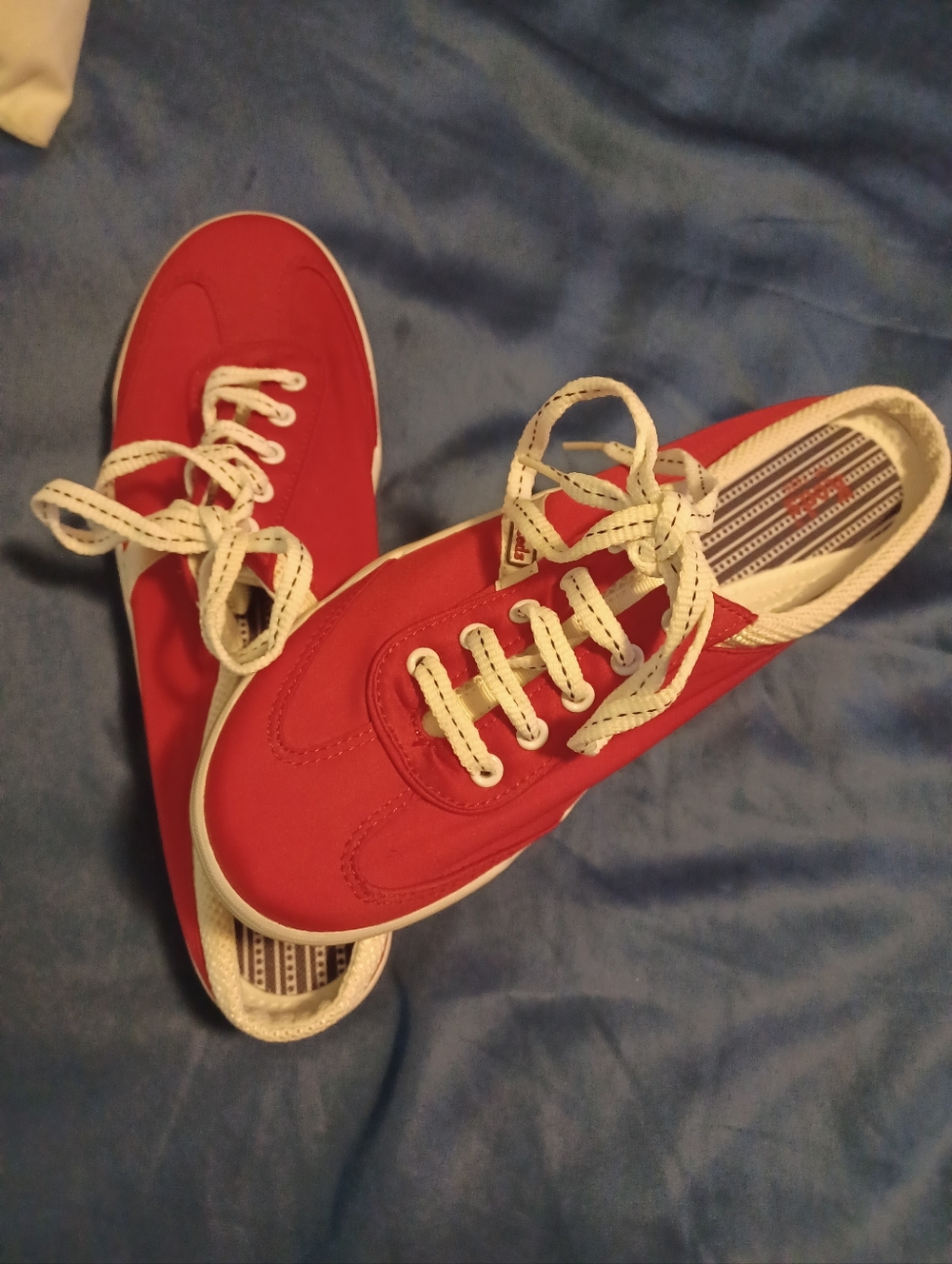 Keds Red Canvas Low-Top Sneakers with White Laces